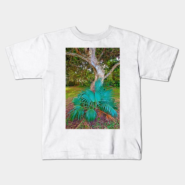 Curves and Fronds Kids T-Shirt by bobmeyers